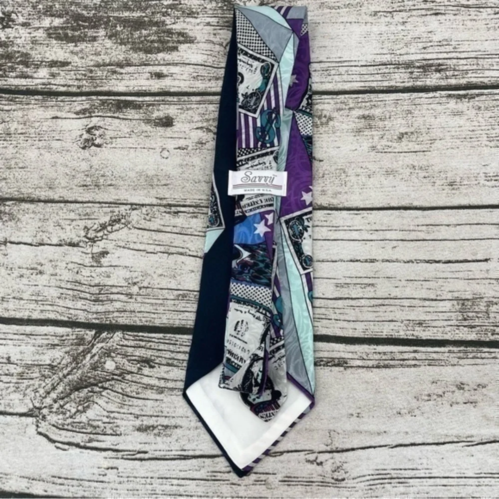 Vintage Savvy Silk Men's money dollars tie